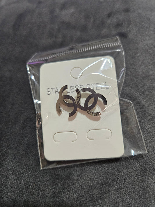 Small Silver C Earrings