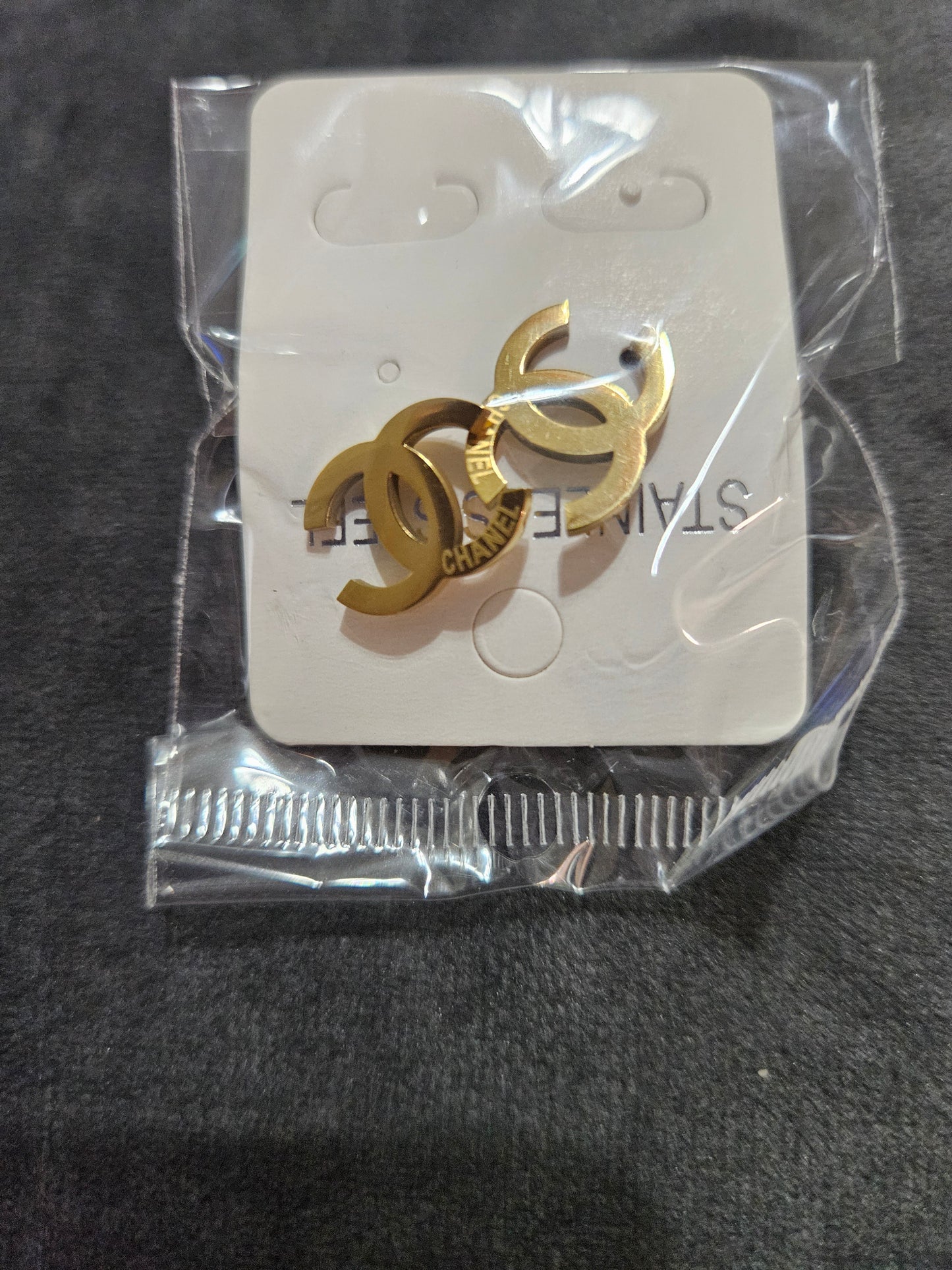 Small Gold C Earrings