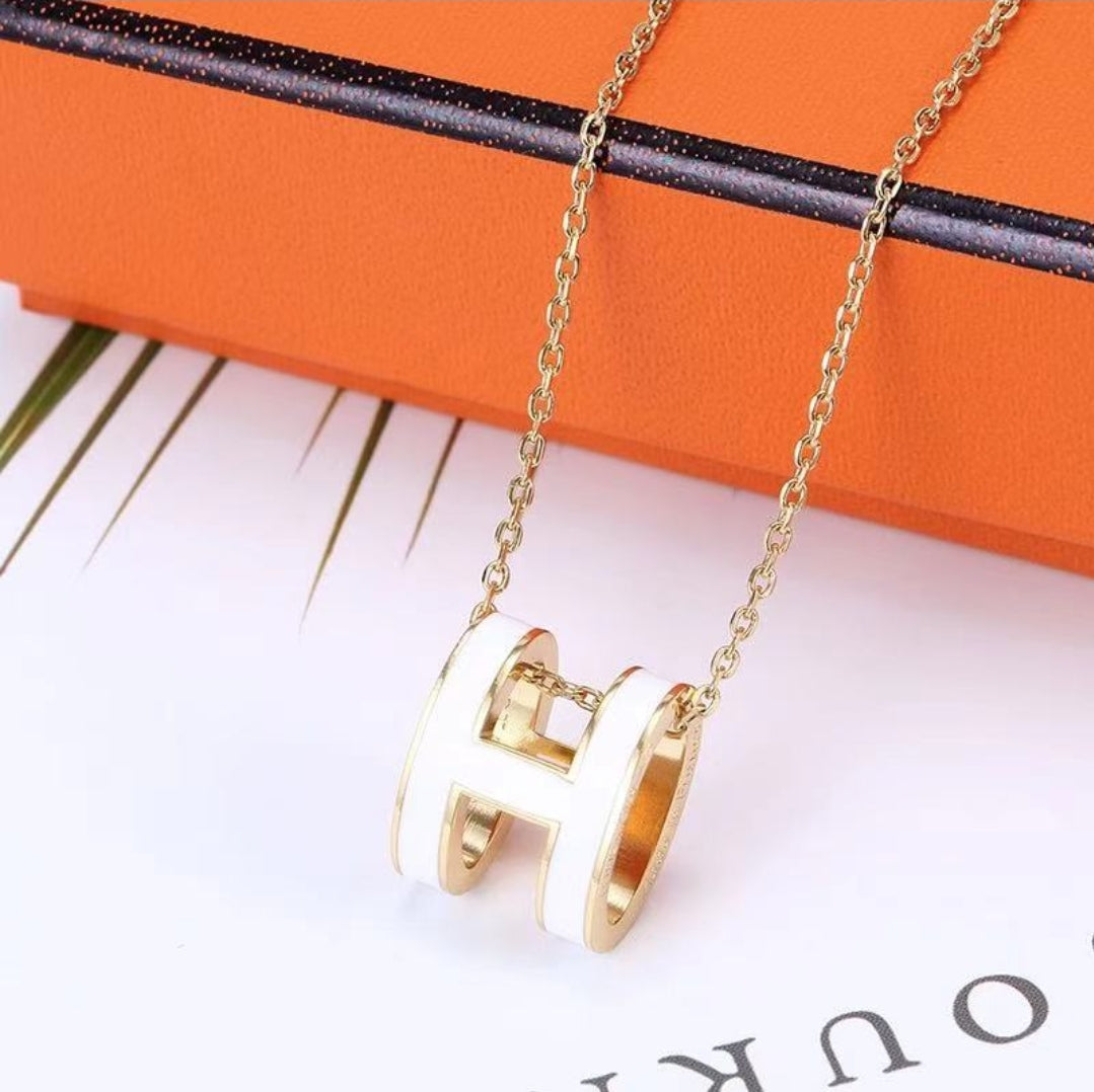 White H Necklace